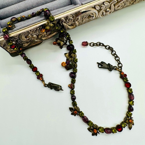 Vintage MARY DEMARCO Crystal  Stone Necklace UNIQUE 💚 - Picture 17 of 17